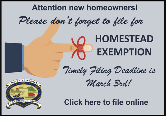 Homestead Filing Deadline March 3